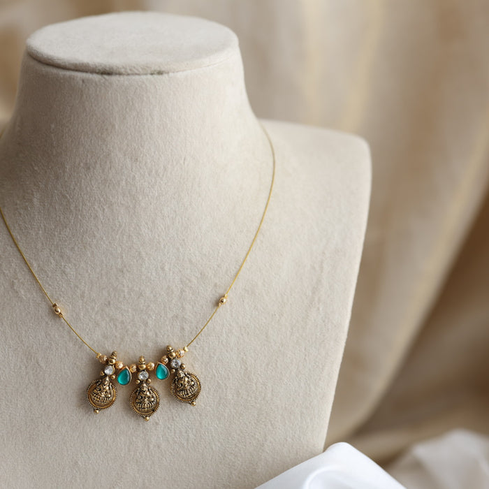 Antique temple design invisible necklace IN01330