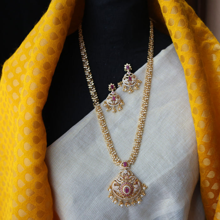 Heritage gold plated long necklace and earrings HL634