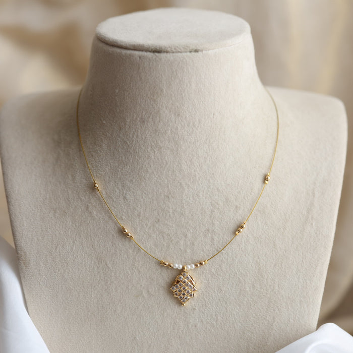 Heritage gold plated invisible short necklace IN6478