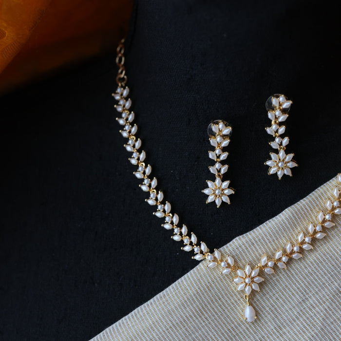 Padmini Heritage gold plated pearl short necklace H0049