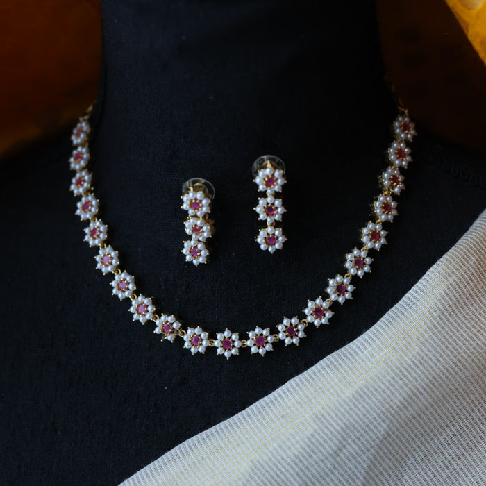 Padmini Heritage gold plated pearl short necklace H680