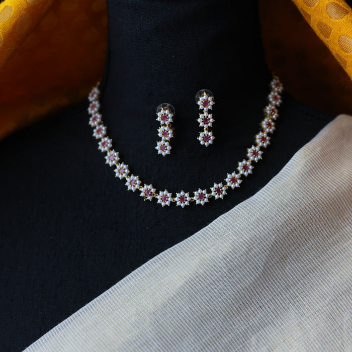 Padmini Heritage gold plated pearl short necklace H680