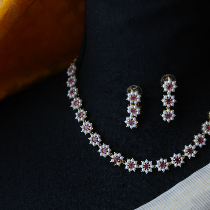 Padmini Heritage gold plated pearl short necklace H680