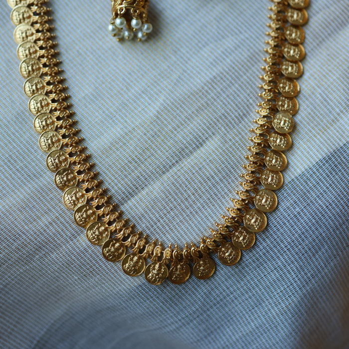 Antique gold coin long necklace with earrings / waistchain