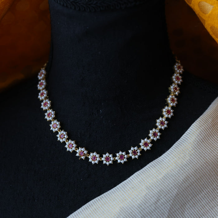 Padmini Heritage gold plated pearl short necklace H680