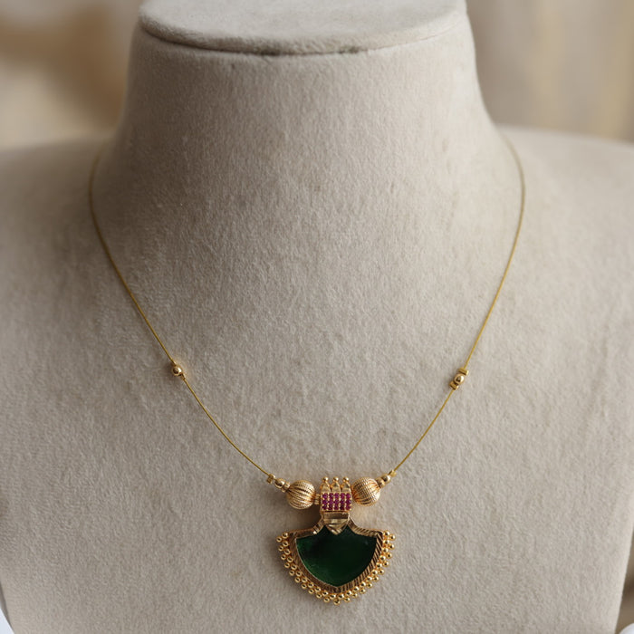 Heritage gold plated invisible short necklace IN647