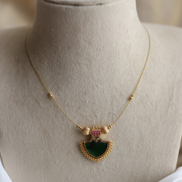 Heritage gold plated invisible short necklace IN647