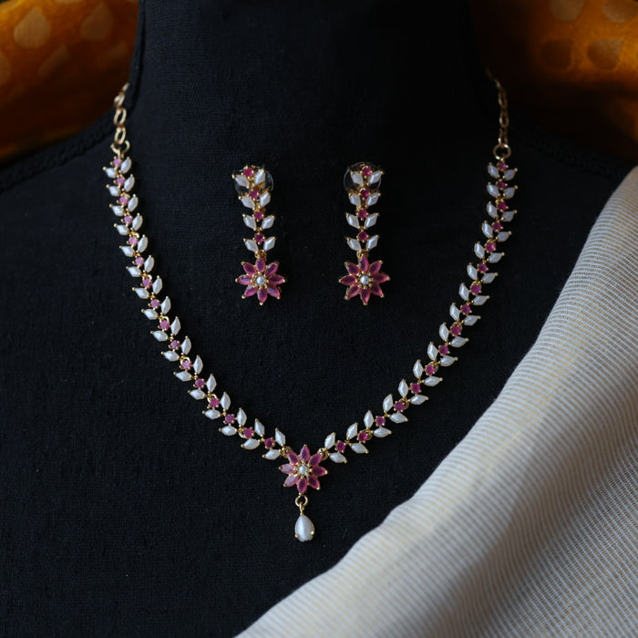 Padmini Heritage gold plated pearl short necklace H079654