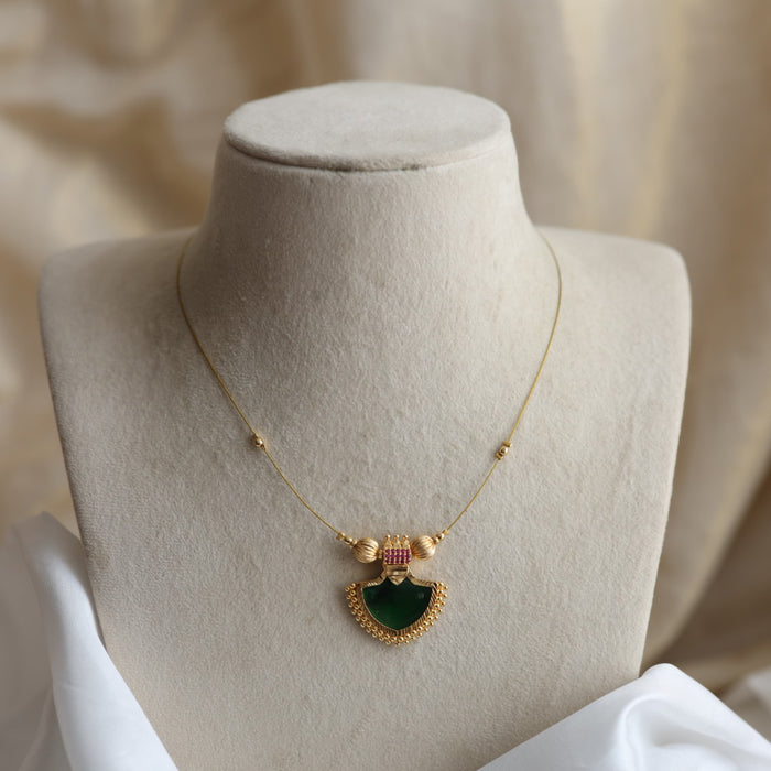 Heritage gold plated invisible short necklace IN647