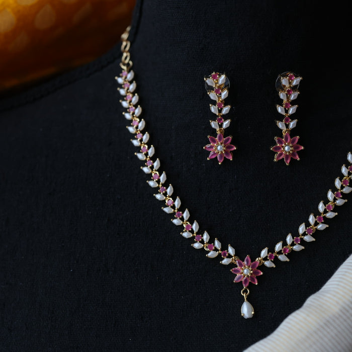 Padmini Heritage gold plated pearl short necklace H079654