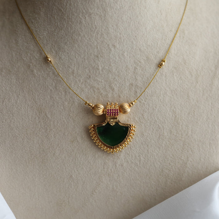 Heritage gold plated invisible short necklace IN647