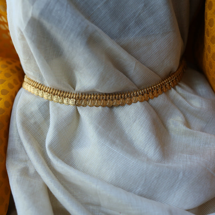 Antique gold coin long necklace with earrings / waistchain