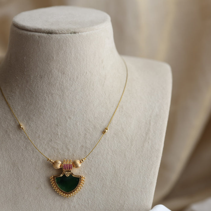 Heritage gold plated invisible short necklace IN647