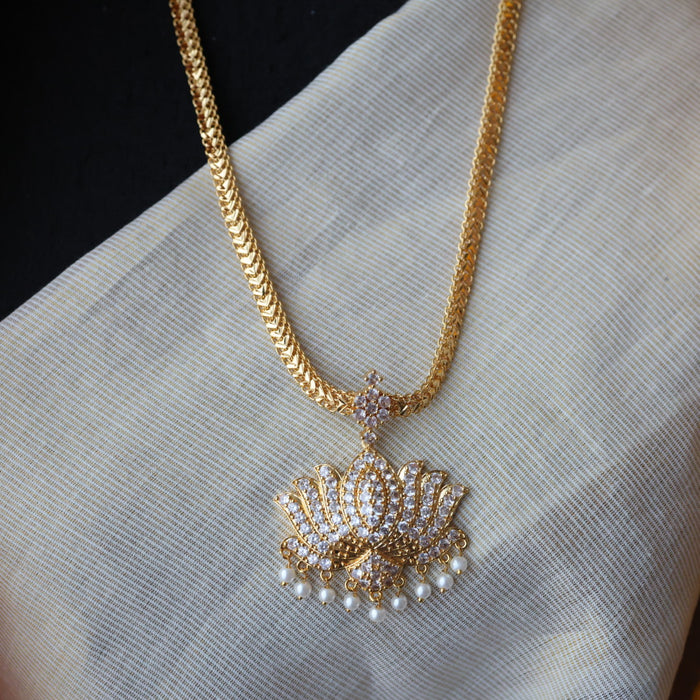Heritage gold plated padakam long necklace HP6341