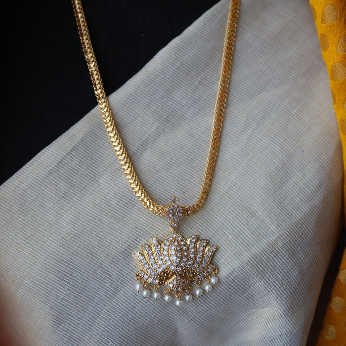 Heritage gold plated padakam long necklace HP6341
