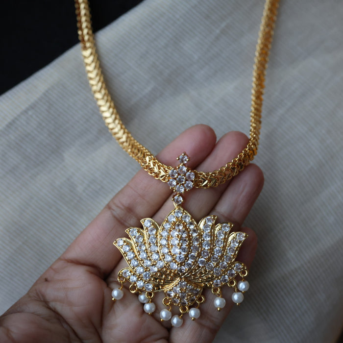 Heritage gold plated padakam long necklace HP6341