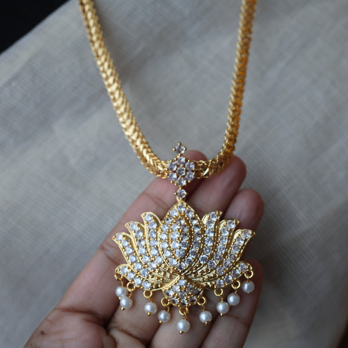 Heritage gold plated padakam long necklace HP6341