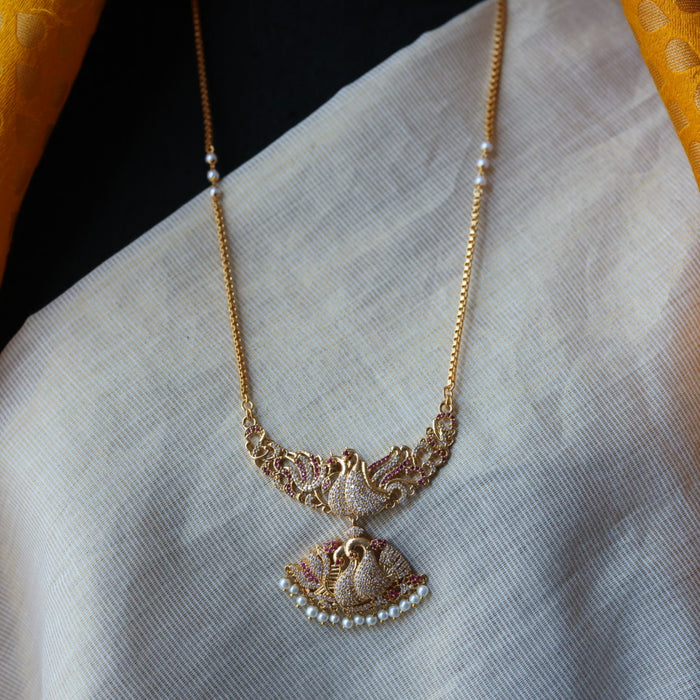 Heritage gold plated padakam long necklace HP4433