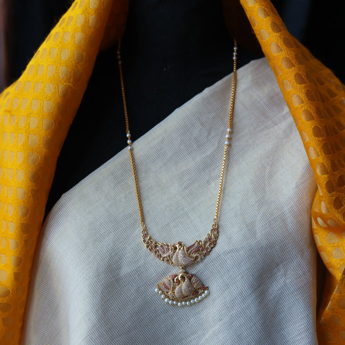 Heritage gold plated padakam long necklace HP4433