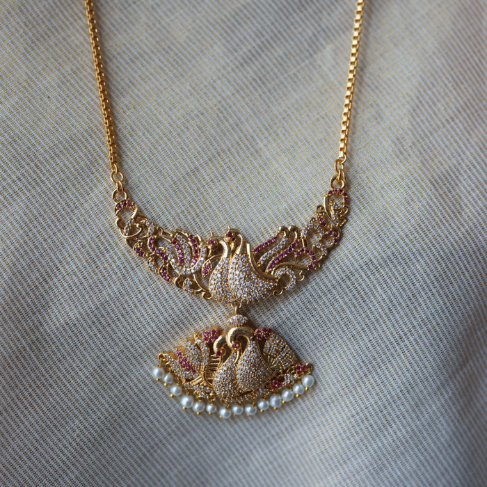 Heritage gold plated padakam long necklace HP4433