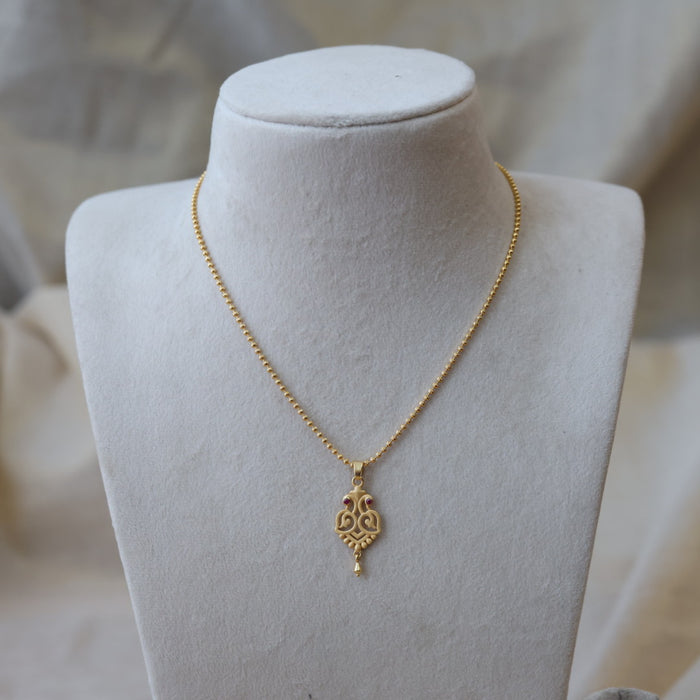 Heritage gold plated simple OM pendant chain HC561