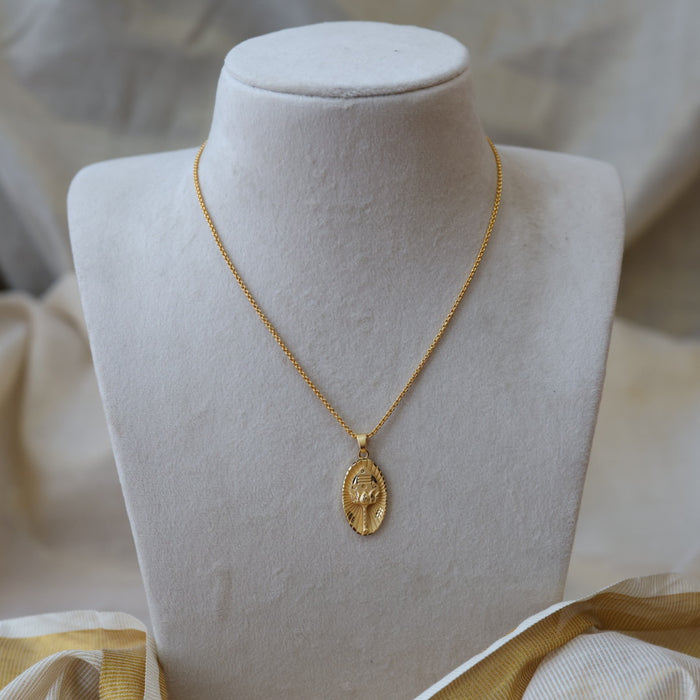 Heritage gold plated simple OM pendant chain HC562