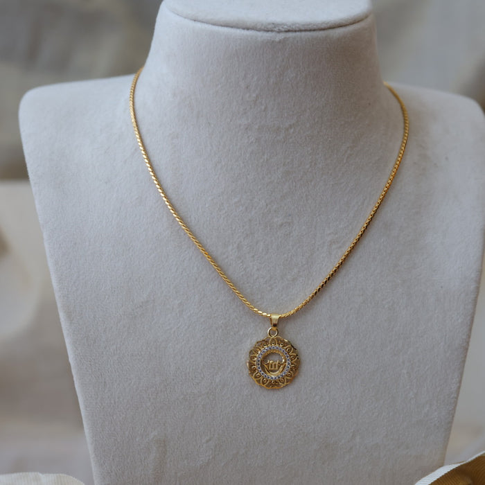 Heritage gold plated simple OM pendant chain HC563