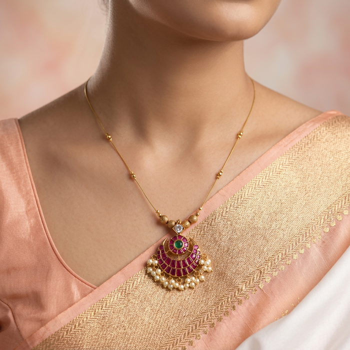 Antique invisible short necklace IN4561