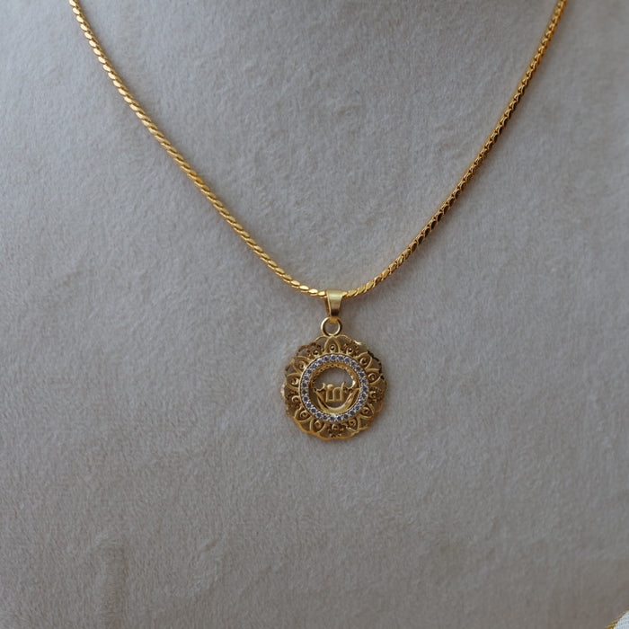 Heritage gold plated simple OM pendant chain HC563