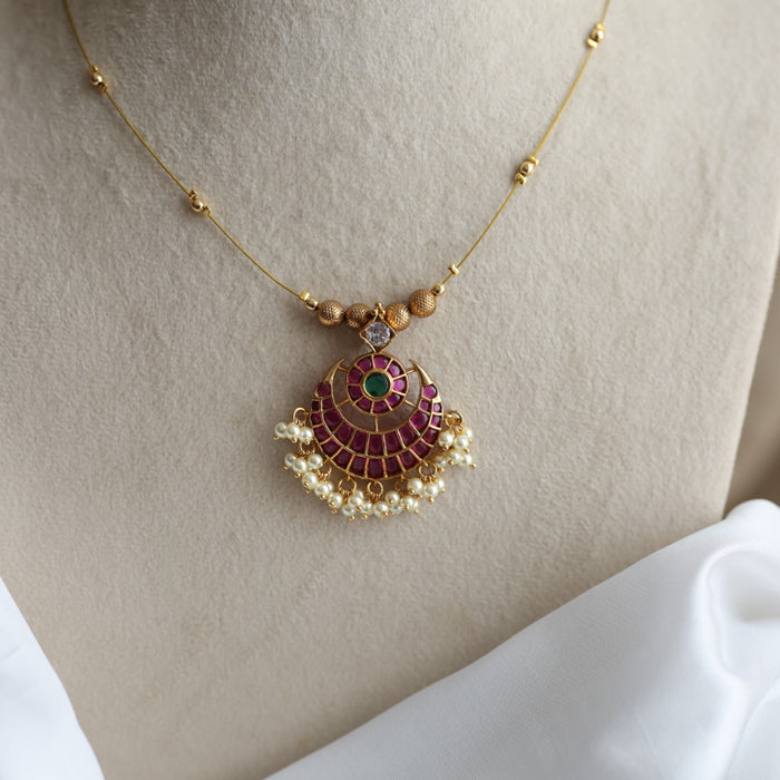 Antique invisible short necklace IN4561