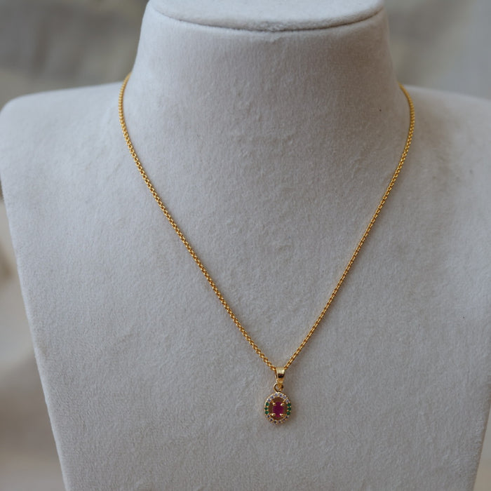 Heritage gold plated simple pendant chain HC564