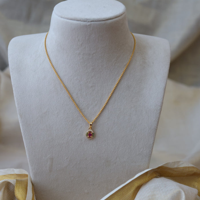Heritage gold plated simple pendant chain HC564