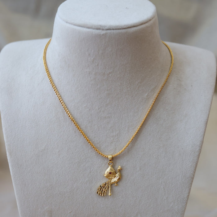 Heritage gold plated simple OM pendant chain HC565