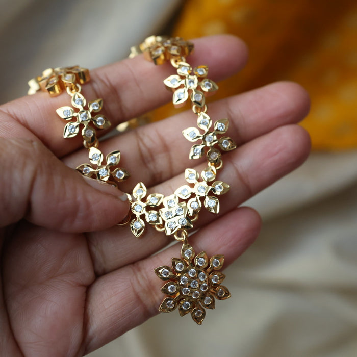 Heritage gold plated short necklace and earrings H6902