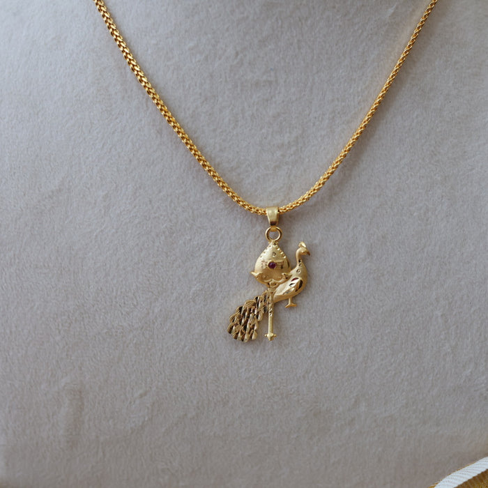 Heritage gold plated simple OM pendant chain HC565