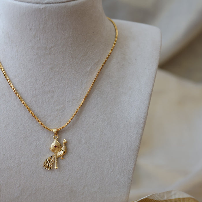 Heritage gold plated simple OM pendant chain HC565