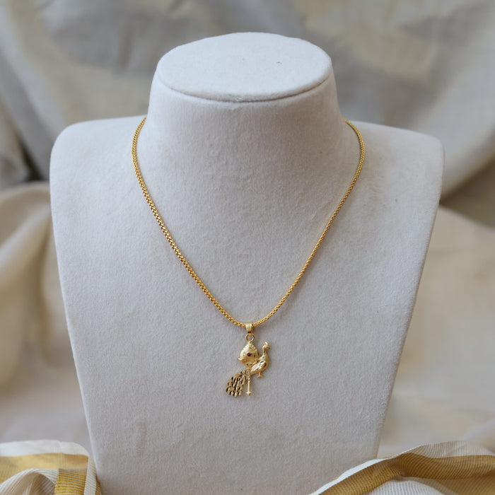 Heritage gold plated simple OM pendant chain HC565