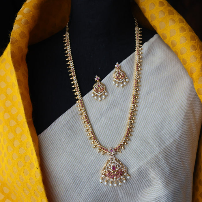 Heritage gold plated long necklace and earrings HL6342