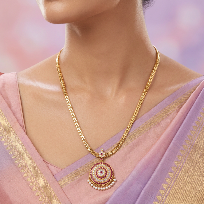 Heritage gold plated long necklace HP6343