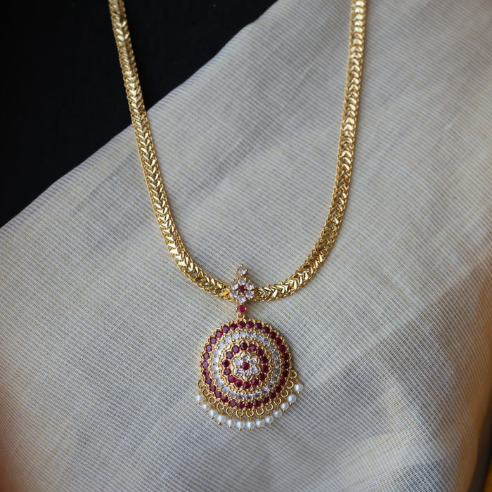 Heritage gold plated long necklace HP6343