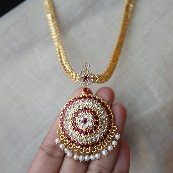 Heritage gold plated long necklace HP6343