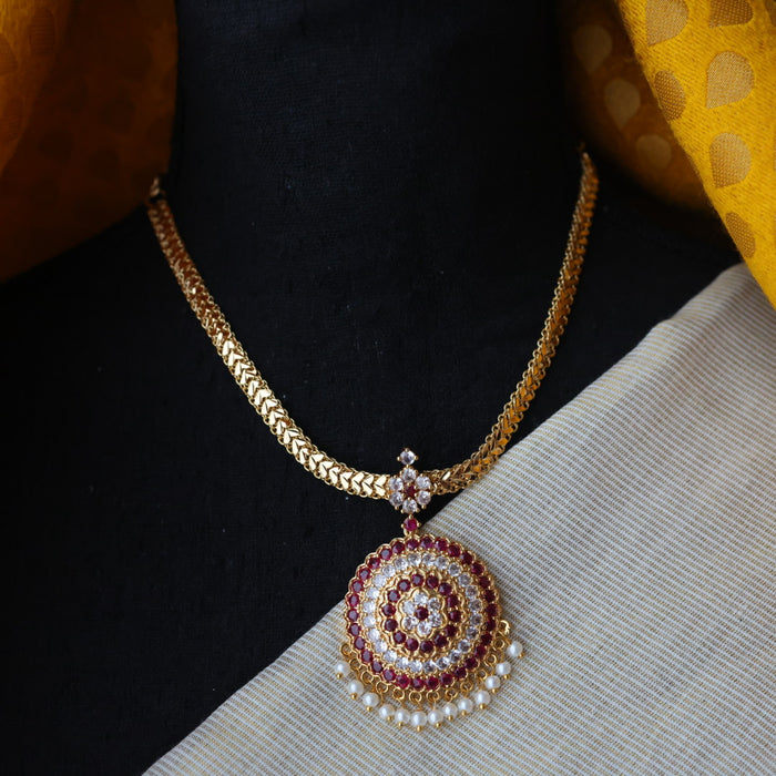 Heritage gold plated short necklace H1634