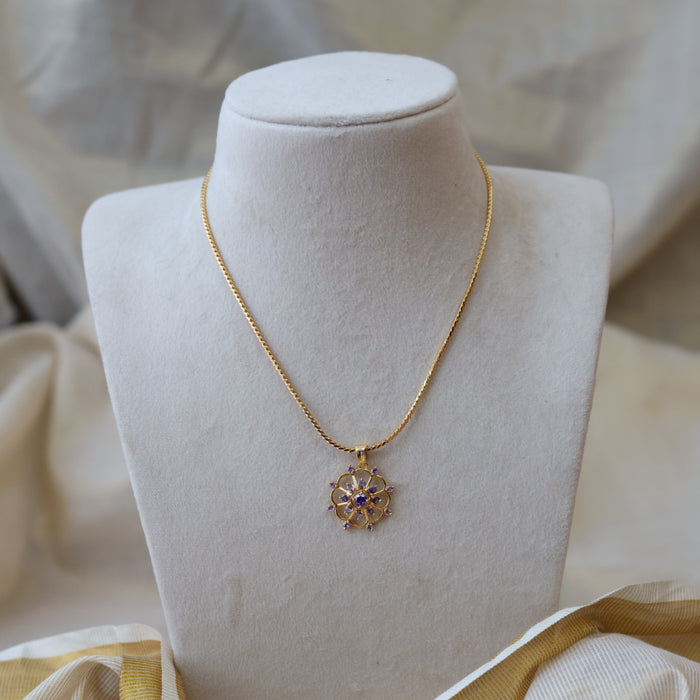 Heritage gold plated simple pendant chain HC569