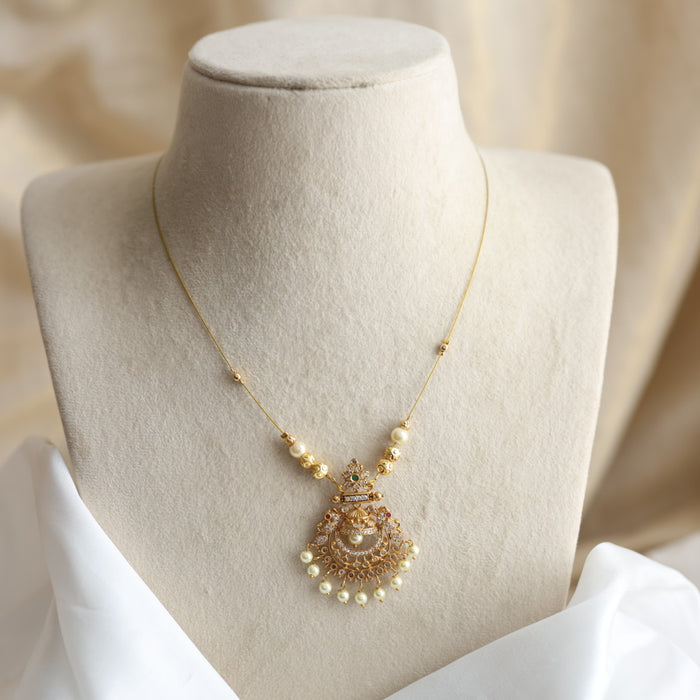 Antique multi stone invisible short necklace IN2090