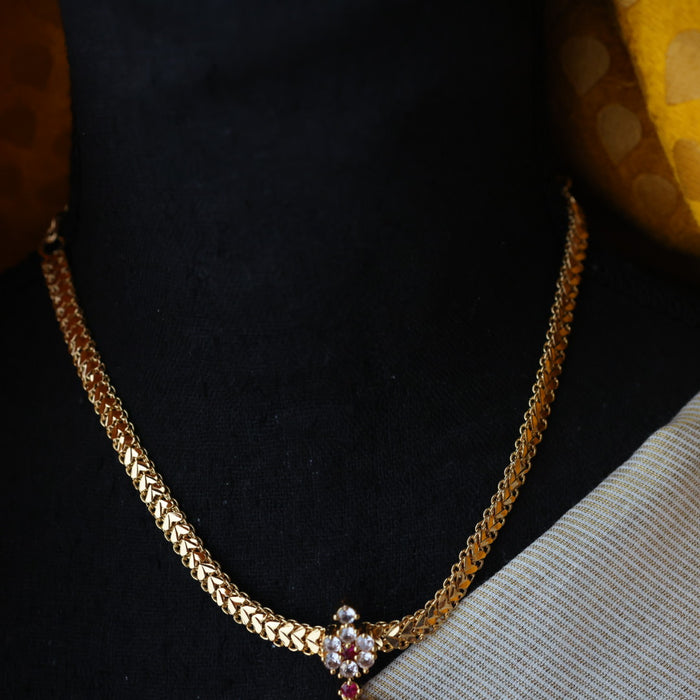 Heritage gold plated short necklace H1634