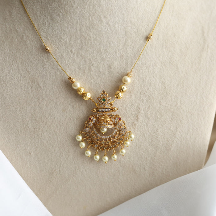 Antique multi stone invisible short necklace IN2090