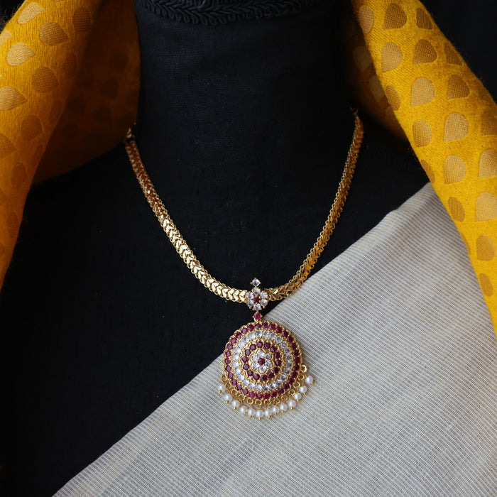 Heritage gold plated short necklace H1634