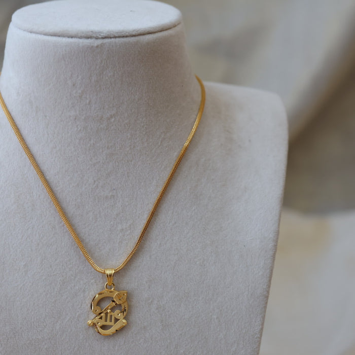 Heritage gold plated simple OM pendant chain HC570