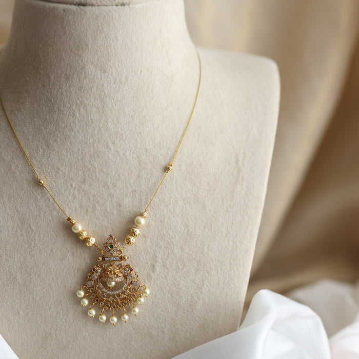 Antique multi stone invisible short necklace IN2090