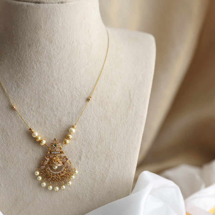 Antique multi stone invisible short necklace IN2090